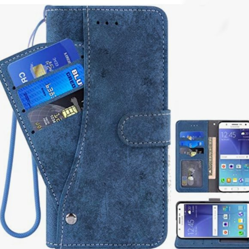 Brand New!  Asuwish Samsung S7 Phone Case Blue Tie Dye‎ w/ Wallet
